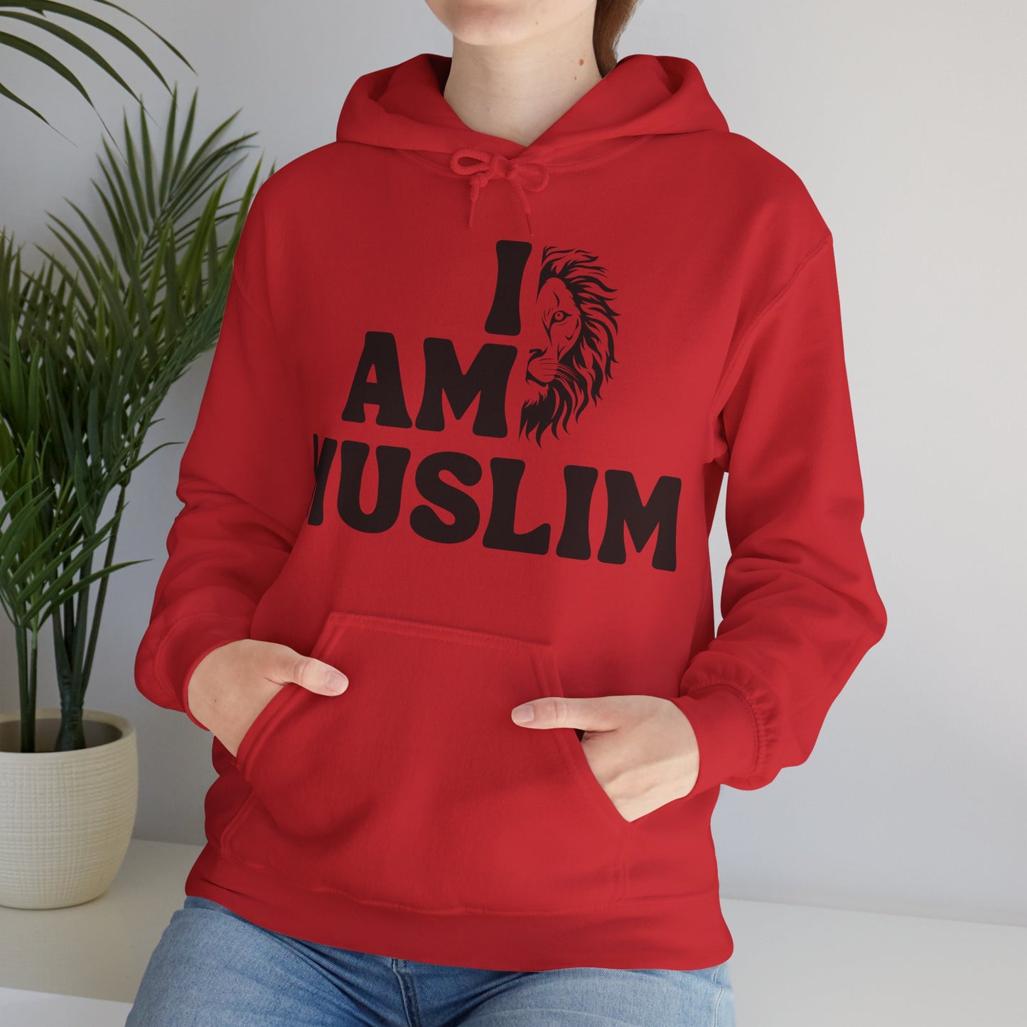 I Am Muslim Typographic Hoodie - Lion Cozy Soft Cotton Hoodie