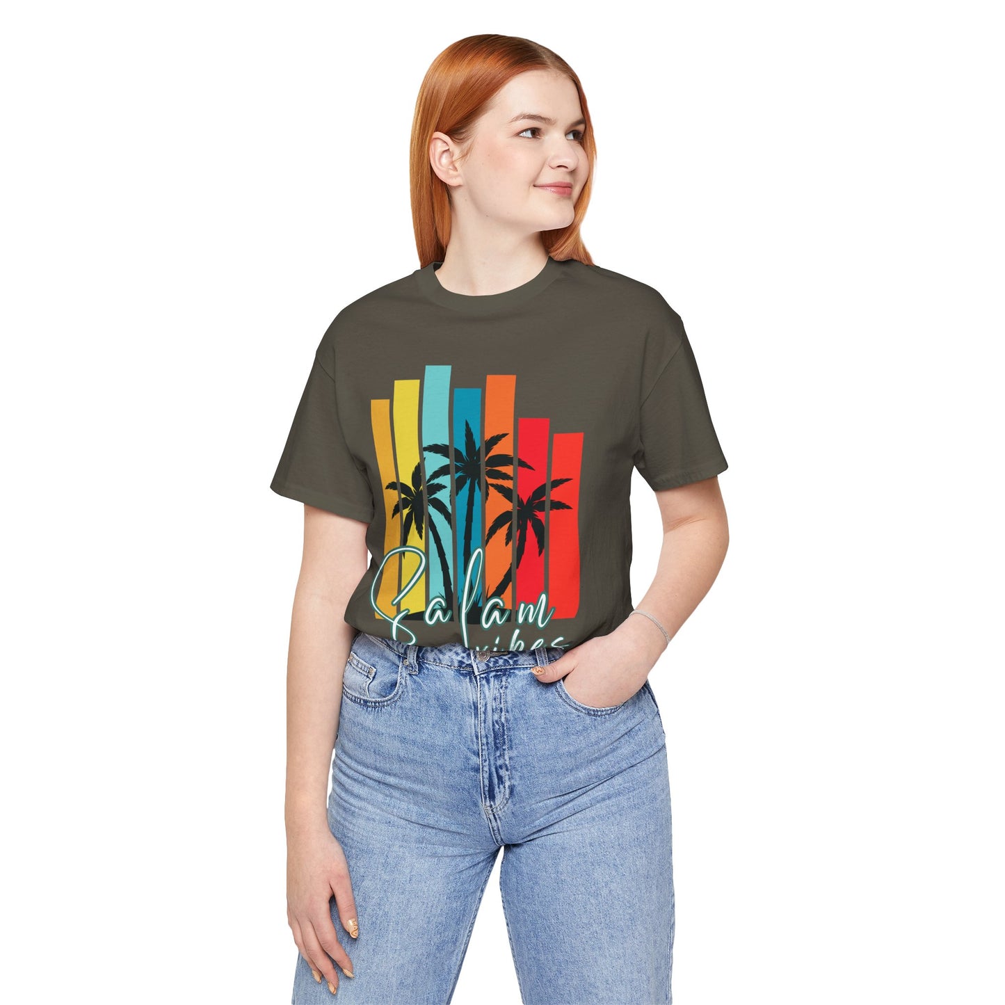 Salam Vibes Palm Tree Graphic Tee T-Shirt - Cozy Soft Cotton Graphic Unisex Tee