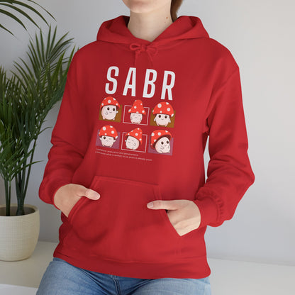 Sabr Typographic Hoodie - Cute Mushroom Cozy Soft Cotton Unisex Statement Hoodie
