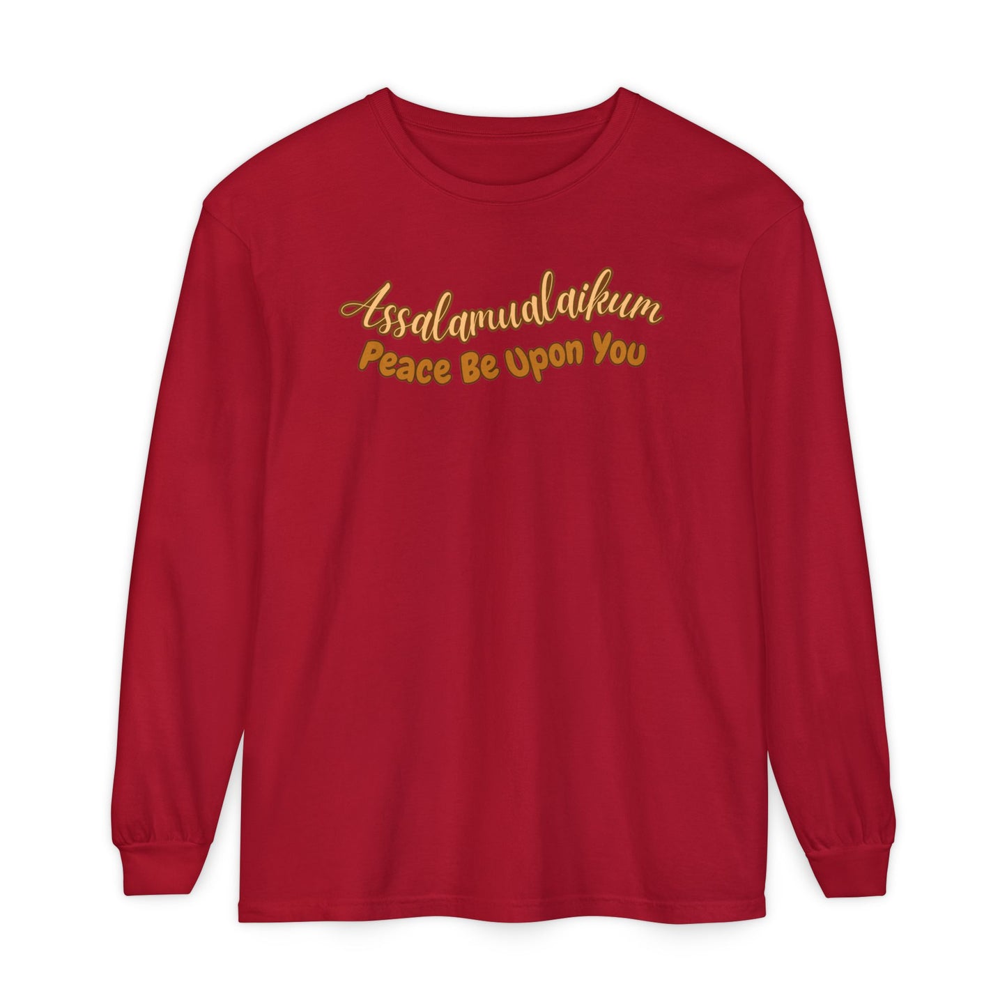 Assalamualaikum Peace Be Upon You Graphic Long-Sleeve Tee T-Shirt - Cozy Salam Typography Unisex Long-Sleeve Tee