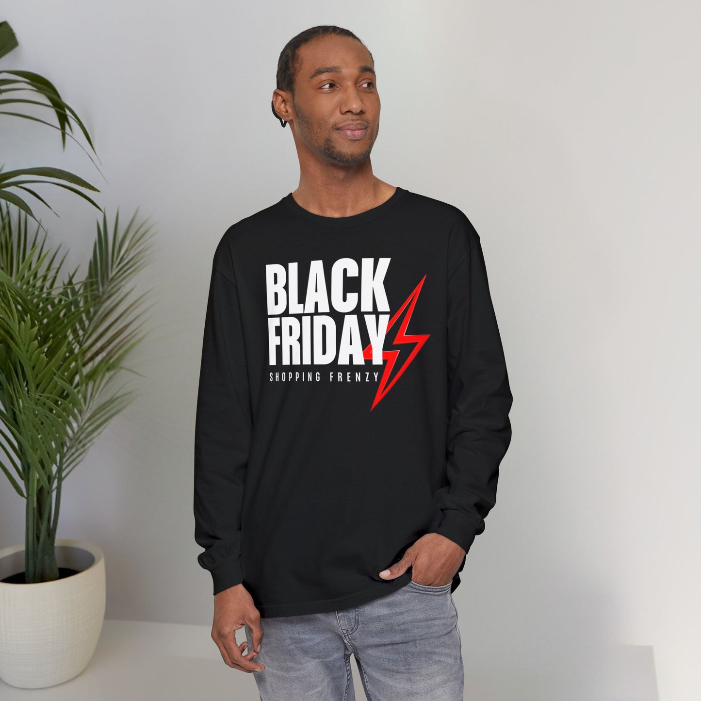 Black Friday Shopping Frenzy Long Sleeve - Lightning Graphic Tee