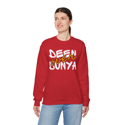 Deen Over Dunya Typographic Sweatshirt - Cozy Soft Cotton Unisex Statement Sweatshirt