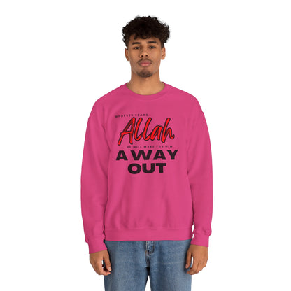 Fear Allah Way Typographic Sweatshirt - Cozy Soft Cotton Unisex Statement Sweatshirt