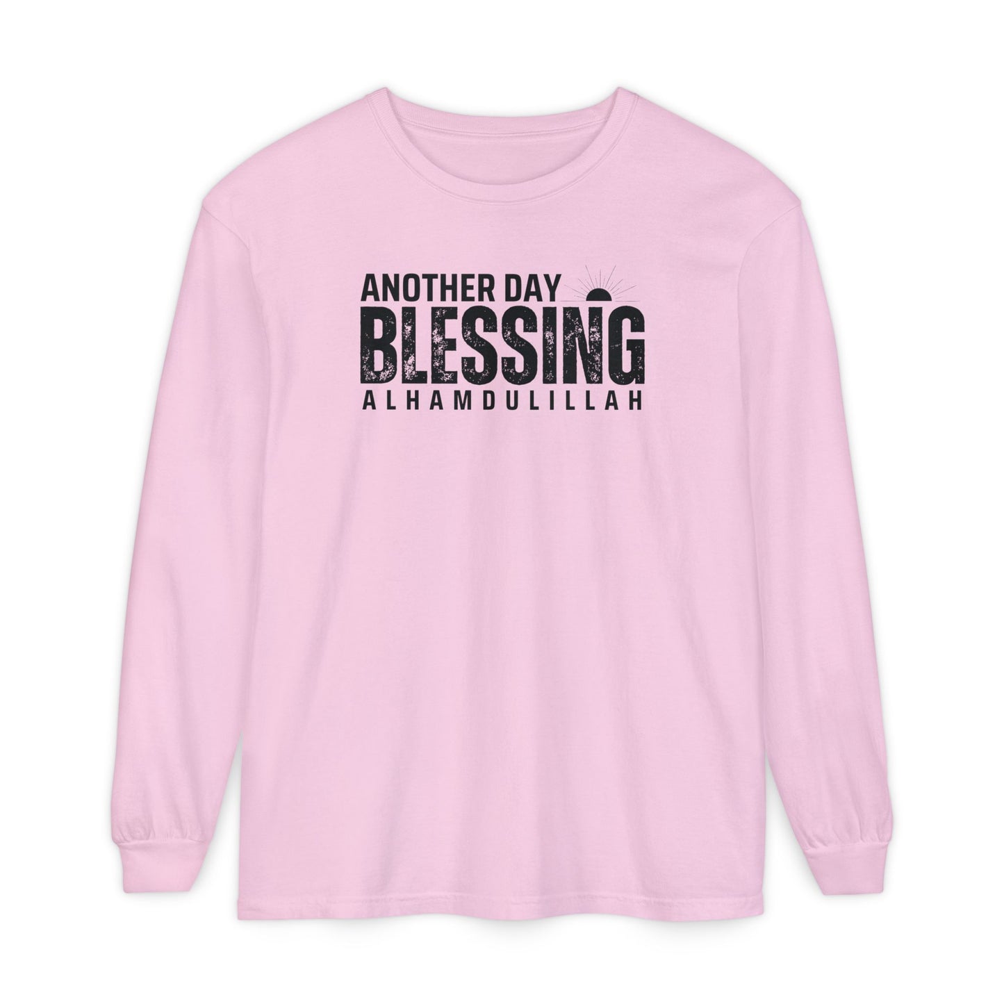 Another Day Another Blessing Alhamdulillah Graphic Long-Sleeve T-Shirt - Alhamdulillah Typography Islamic Unisex Tee