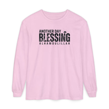 Another Day Another Blessing Alhamdulillah Graphic Long-Sleeve T-Shirt - Alhamdulillah Typography Islamic Unisex Tee