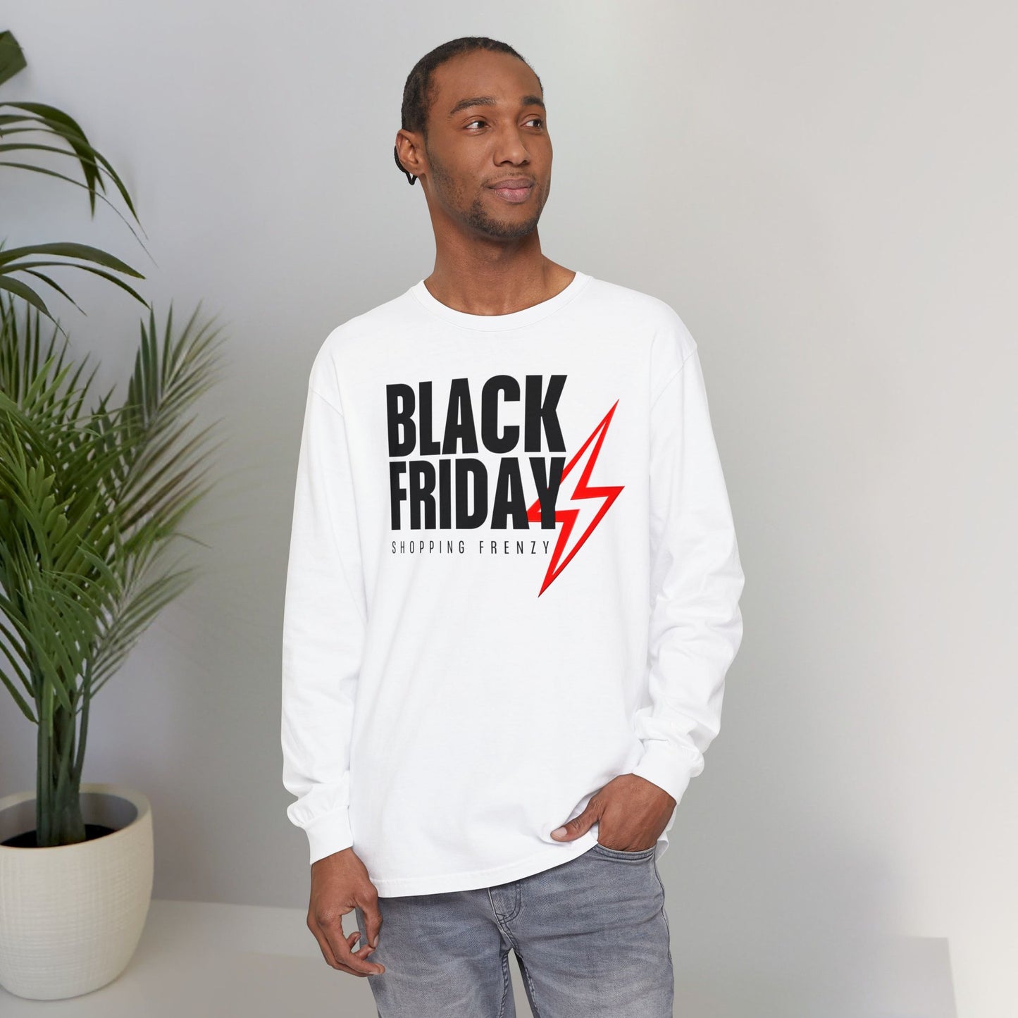 Black Friday Shopping Frenzy Long Sleeve - Lightning Graphic Tee