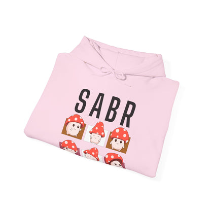 Sabr Typographic Hoodie - Cute Mushroom Cozy Soft Cotton Unisex Statement Hoodie
