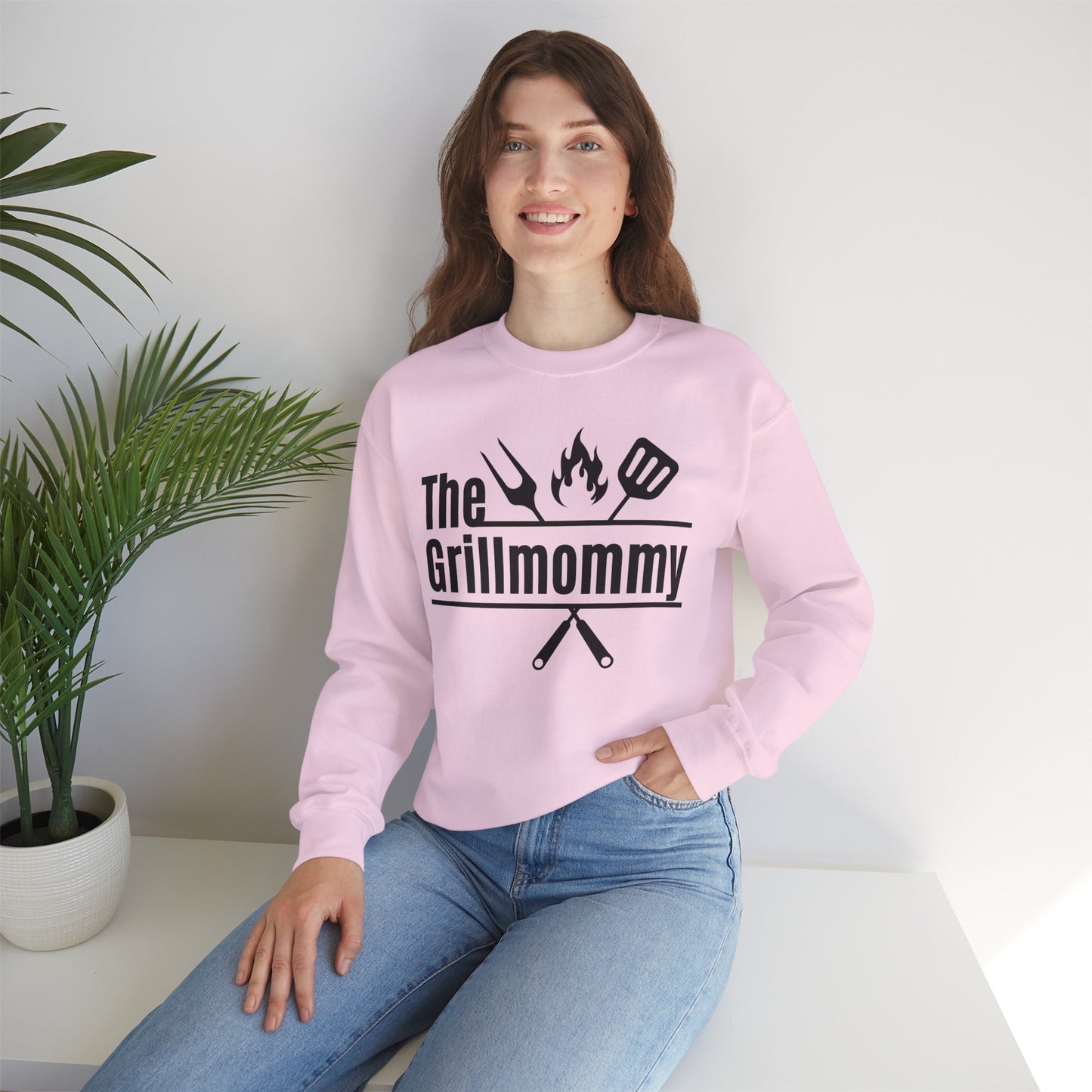 The Grillmommy Typography Sweatshirt - Cozy Soft Cotton Unisex BBQ Graphic Sweatshirt