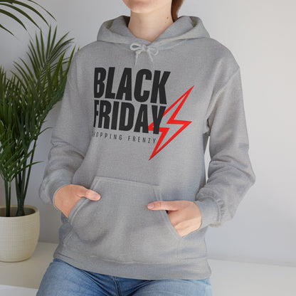 Black Friday Shopping Frenzy Hoodie - Lightning Graphic Fleece