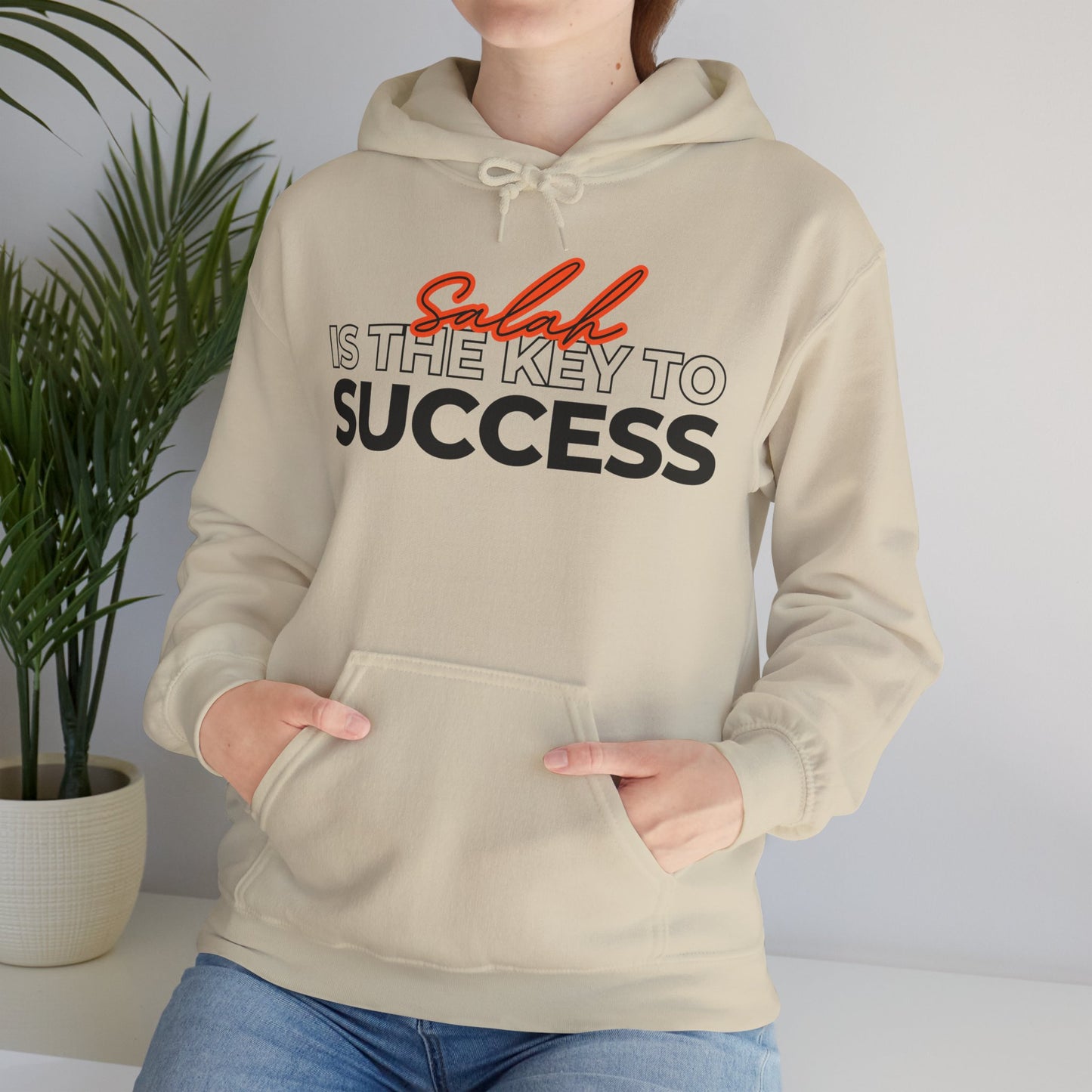 Salah is the Key to Success Typographic Hoodie - Cozy Soft Cotton Unisex Statement Hoodie