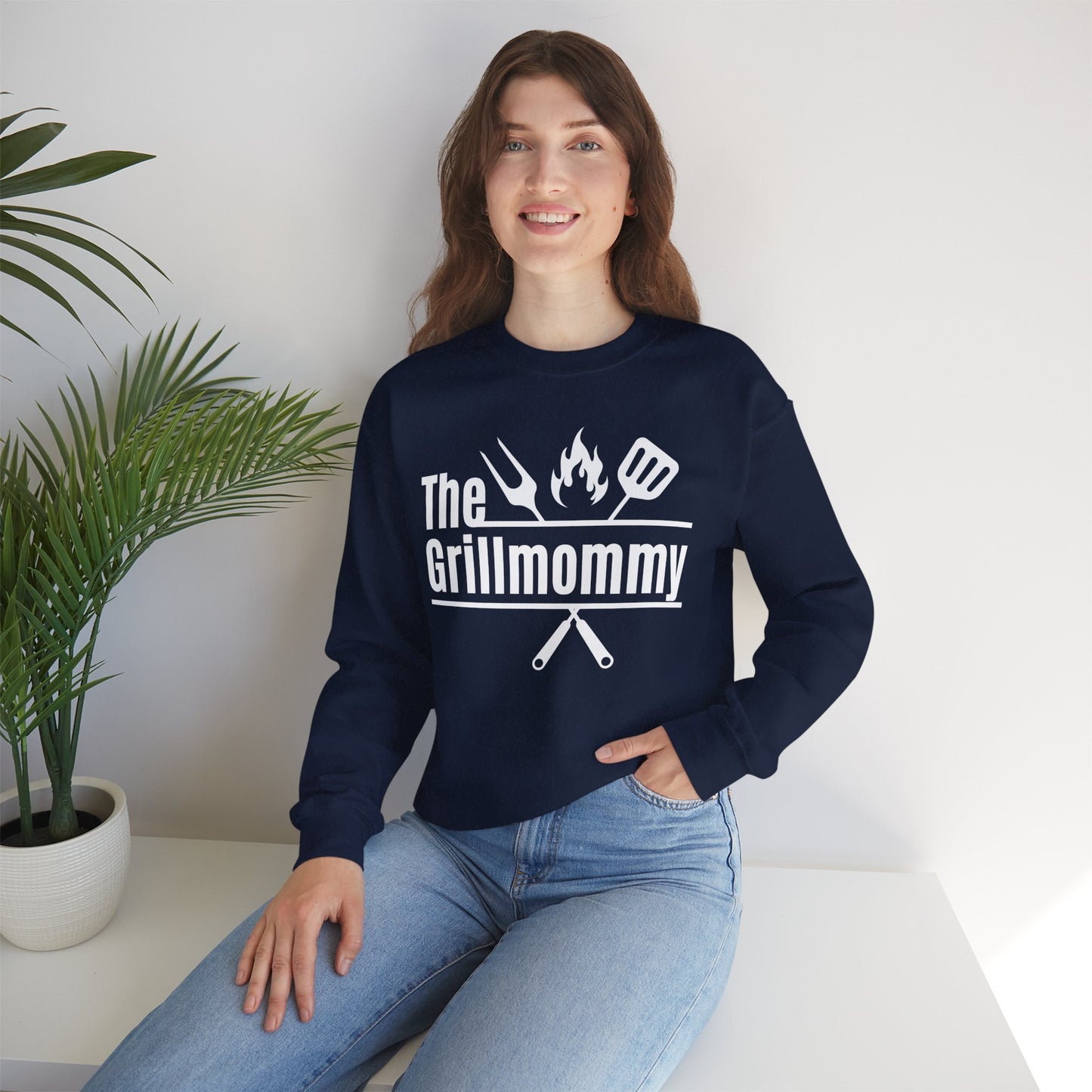 The Grillmommy Typography Sweatshirt - Cozy Soft Cotton Unisex BBQ Graphic Sweatshirt