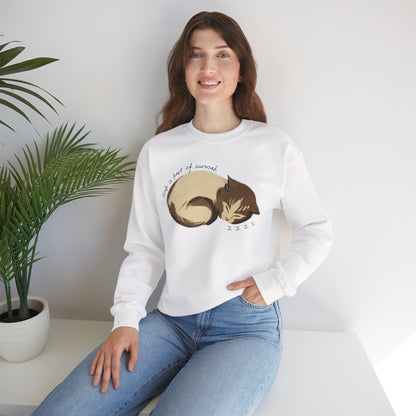 Nap Is Part Of Sunnah Typographic Sweatshirt - Cozy Soft Cotton Unisex Sleeping Cat Graphic Sweatshirt