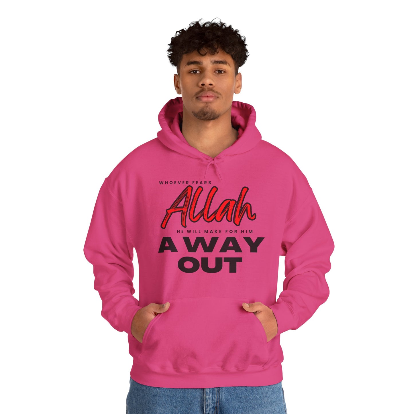 Fear Allah Way Typographic Hoodie - Cozy Soft Cotton Unisex Statement Hoodie