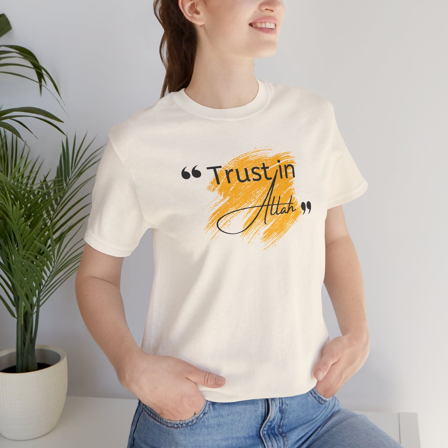 Trust in Allah Graphic Tee T-Shirt - Trust in Allah Typography Islamic Unisex Tee