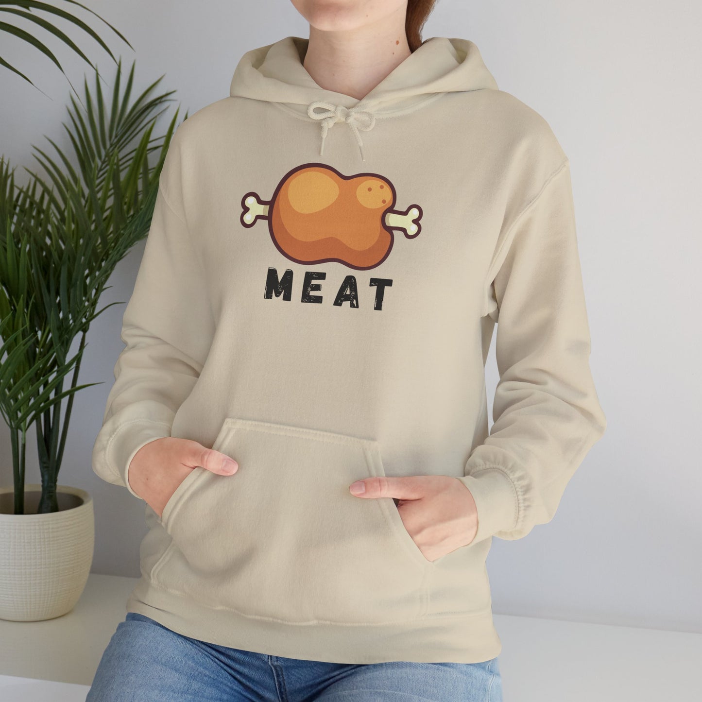 Cartoon MEAT Graphic Hoodie - Cozy Soft Cotton Unisex Graphic Hoodie