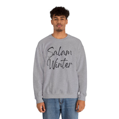 Salam Winter Typographic Sweatshirt - Cozy Soft Cotton Unisex Minimalist Graphic Sweatshirt