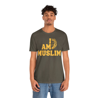 I Am Muslim Typographic Tee T-Shirt - Lion Cozy Soft Cotton Unisex Tee
