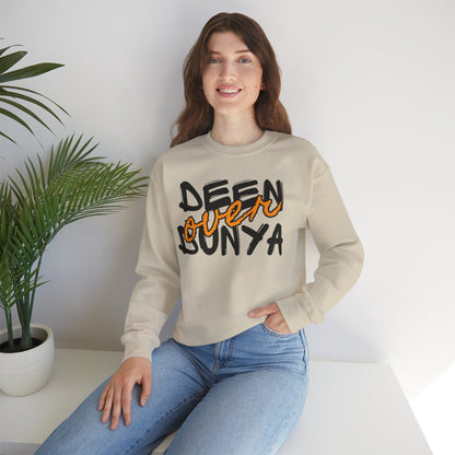 Deen Over Dunya Typographic Sweatshirt - Cozy Soft Cotton Unisex Statement Sweatshirt
