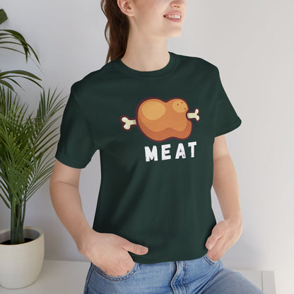 Cartoon MEAT Graphic Tee T-Shirt - Cozy Soft Cotton Unisex Graphic Tee