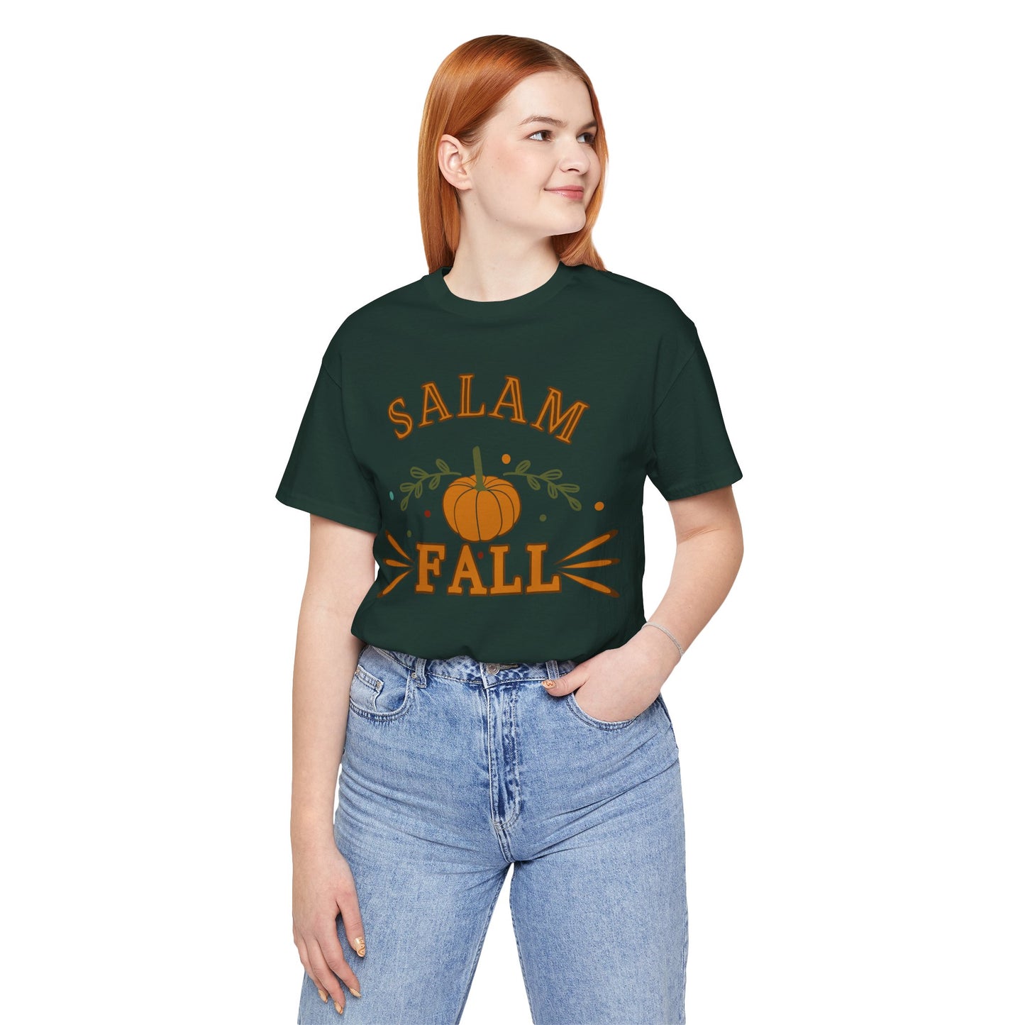 Salam Fall Pumpkin Graphic Tee T-Shirt - Cozy Autumn Pumpkin Graphic Unisex Tee