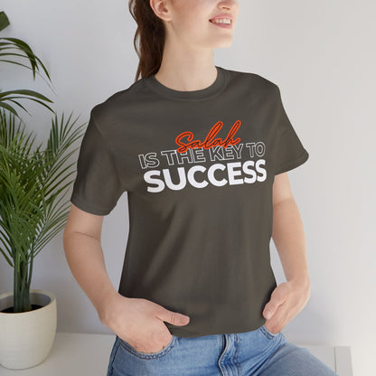 Salah is the Key to Success Typographic Tee T-Shirt - Cozy Soft Cotton Unisex Statement Tee