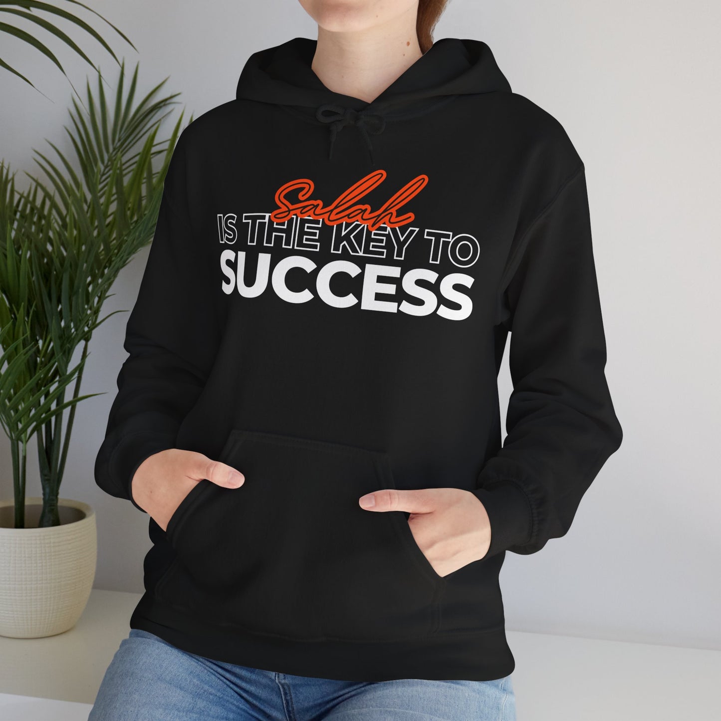 Salah is the Key to Success Typographic Hoodie - Cozy Soft Cotton Unisex Statement Hoodie