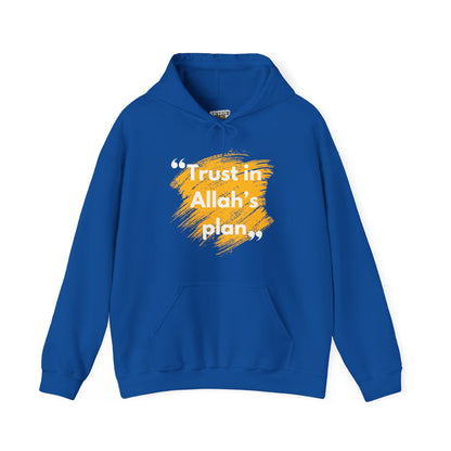 Trust in Allah's Plan Typographic Hoodie - Note Cozy Soft Cotton Unisex Hoodie