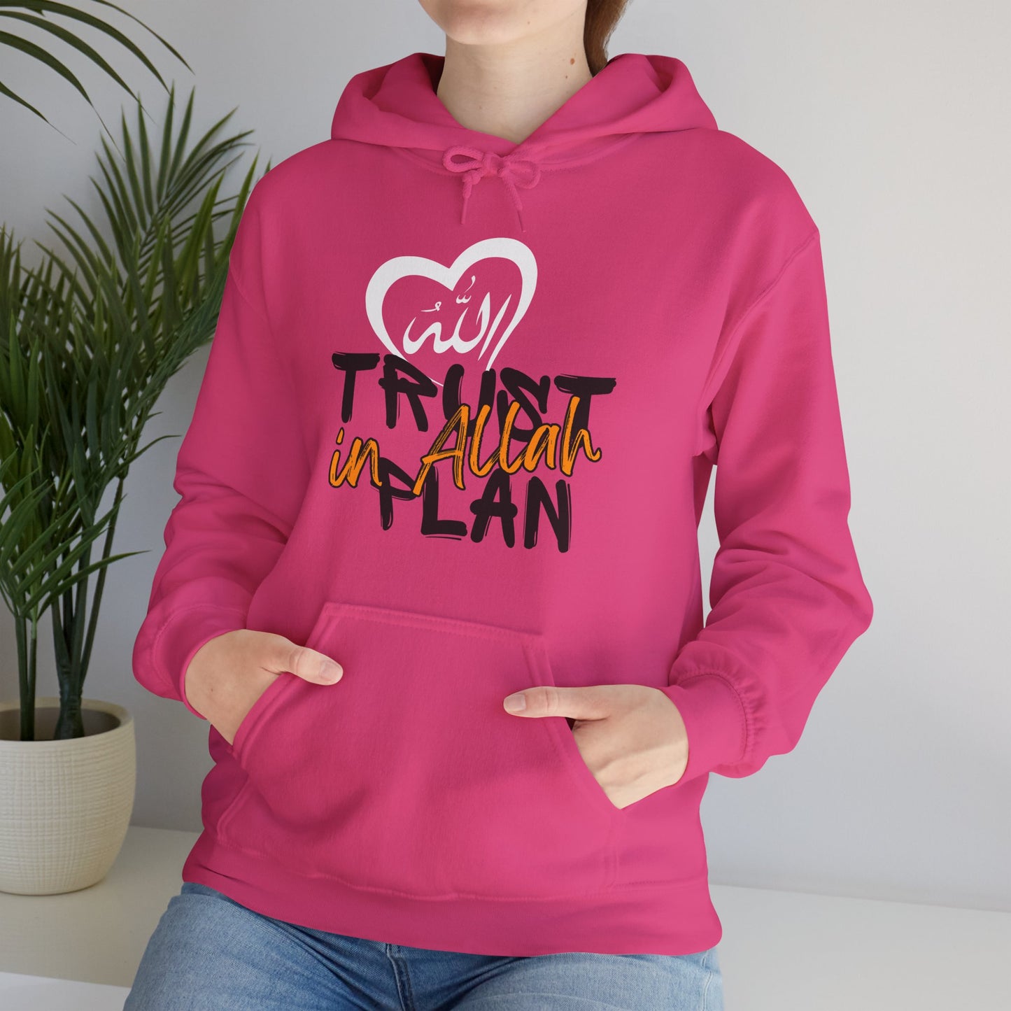 Trust in Allah's Plan Typographic Hoodie - Tawakkul Cozy Soft Cotton Unisex Hoodie