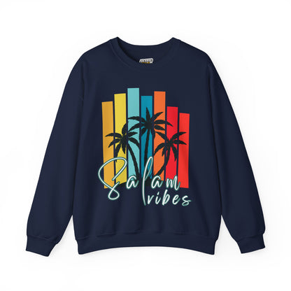 Salam Vibes Palm Tree Graphic Sweatshirt - Cozy Soft Cotton Graphic Unisex Sweatshirt