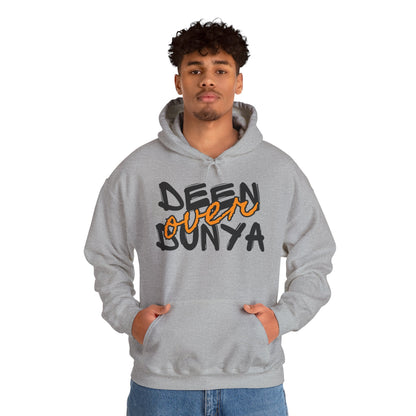 Deen Over Dunya Typographic Hoodie - Cozy Soft Cotton Unisex Statement Hoodie