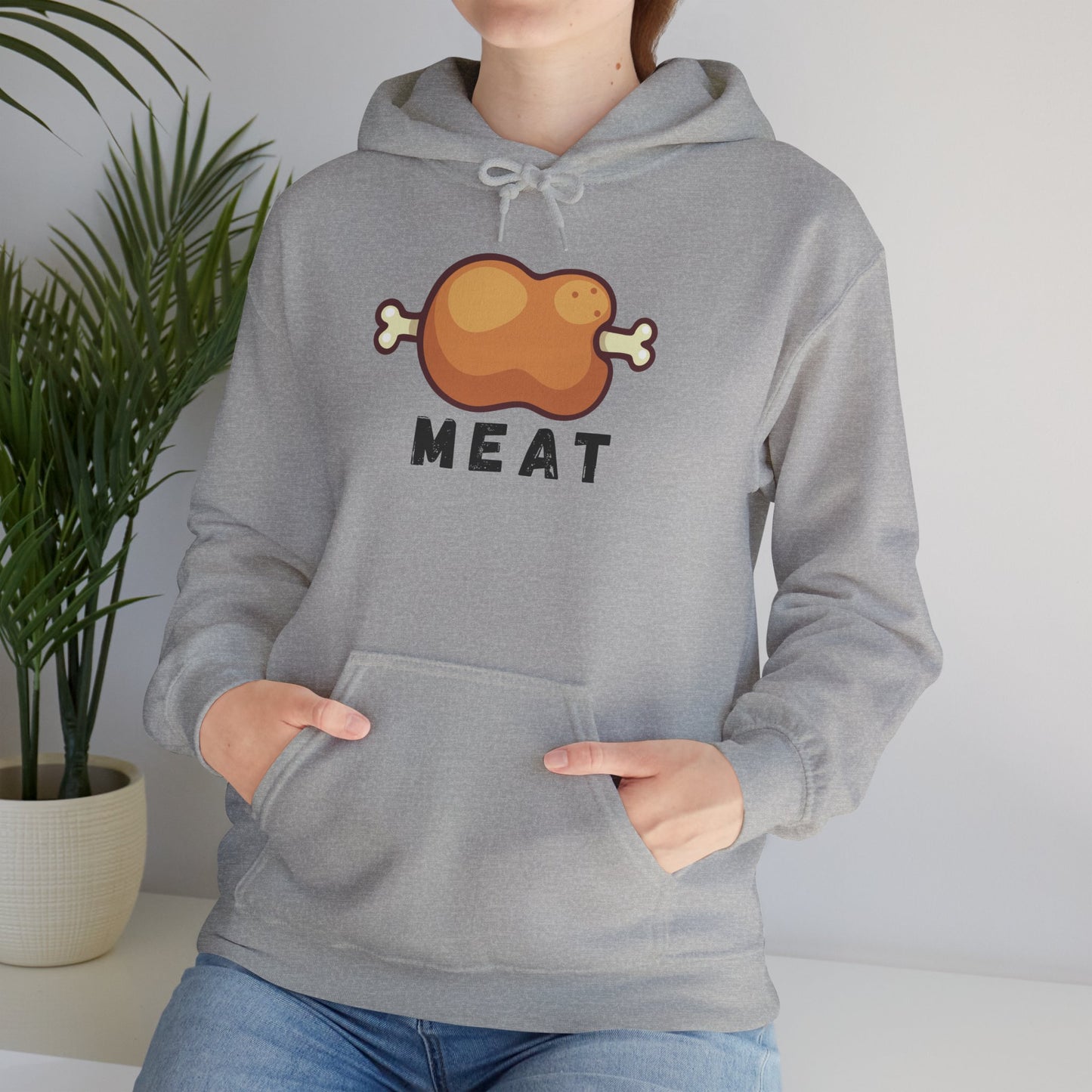Cartoon MEAT Graphic Hoodie - Cozy Soft Cotton Unisex Graphic Hoodie