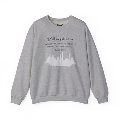 Sufficient for us is Allah, and [He is] the best Disposer of affairs Sweatshirt - Arabic Calligraphy Islamic Unisex Sweatshirt