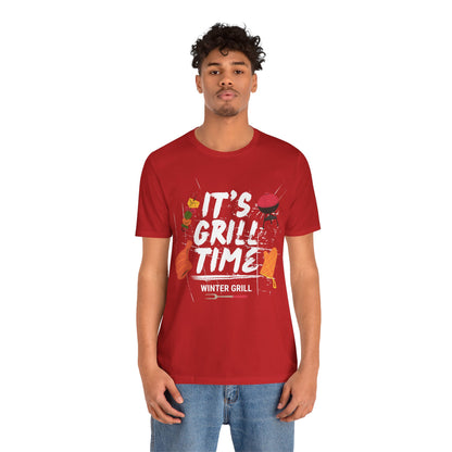 Winter Grill Typography Tee T-Shirt - Cozy Soft Cotton Unisex BBQ Graphic Tee