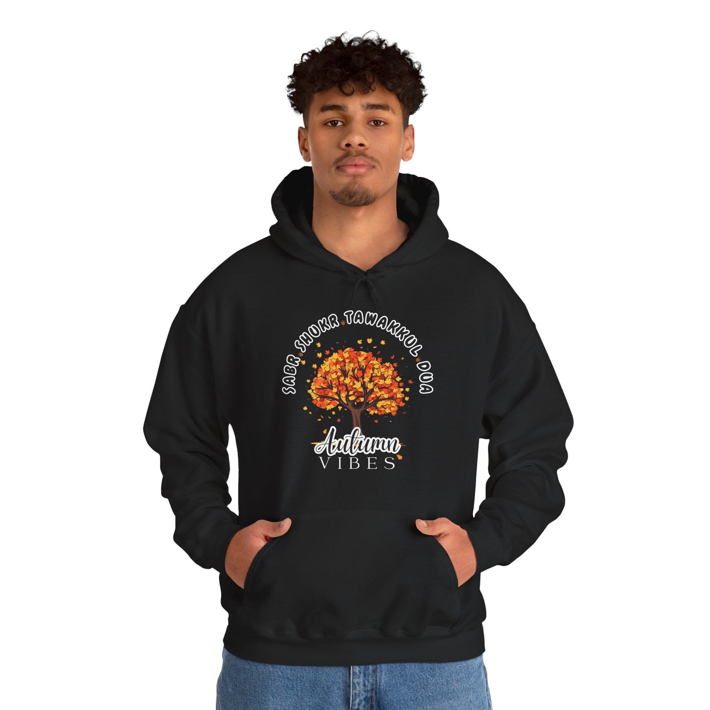 Sabr Shukr Tawakkul Dua Autumn Vibes Graphic Hoodie - Cozy Autumn Soft Cotton Graphic Unisex Hoodie
