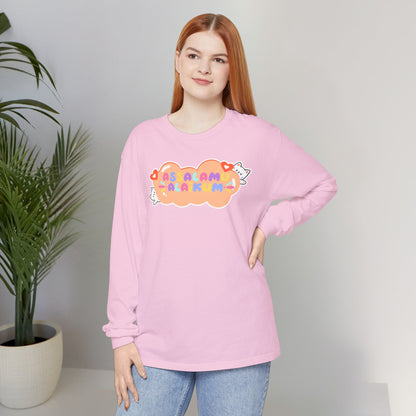 Assalamualaikum Typographic Long Sleeve Tee T-Shirt - Cute Cat Lover Graphic Cozy Soft Cotton Unisex Long Sleeve Tee