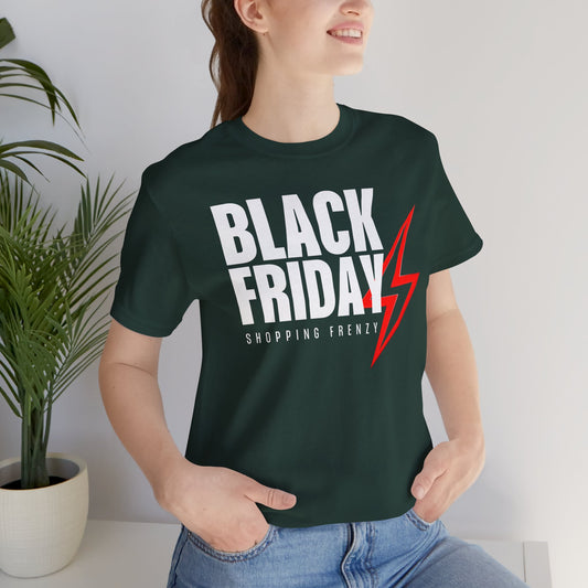 Black Friday Shopping Frenzy T-Shirt - Lightning Graphic Unisex Tee