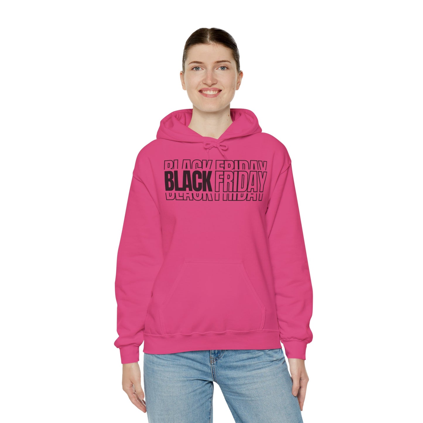 Black Friday Shadow Typography Hoodie - 3D Graphic Fleece