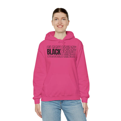 Black Friday Shadow Typography Hoodie - 3D Graphic Fleece