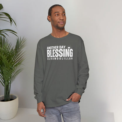 Another Day Another Blessing Alhamdulillah Graphic Long-Sleeve T-Shirt - Alhamdulillah Typography Islamic Unisex Tee