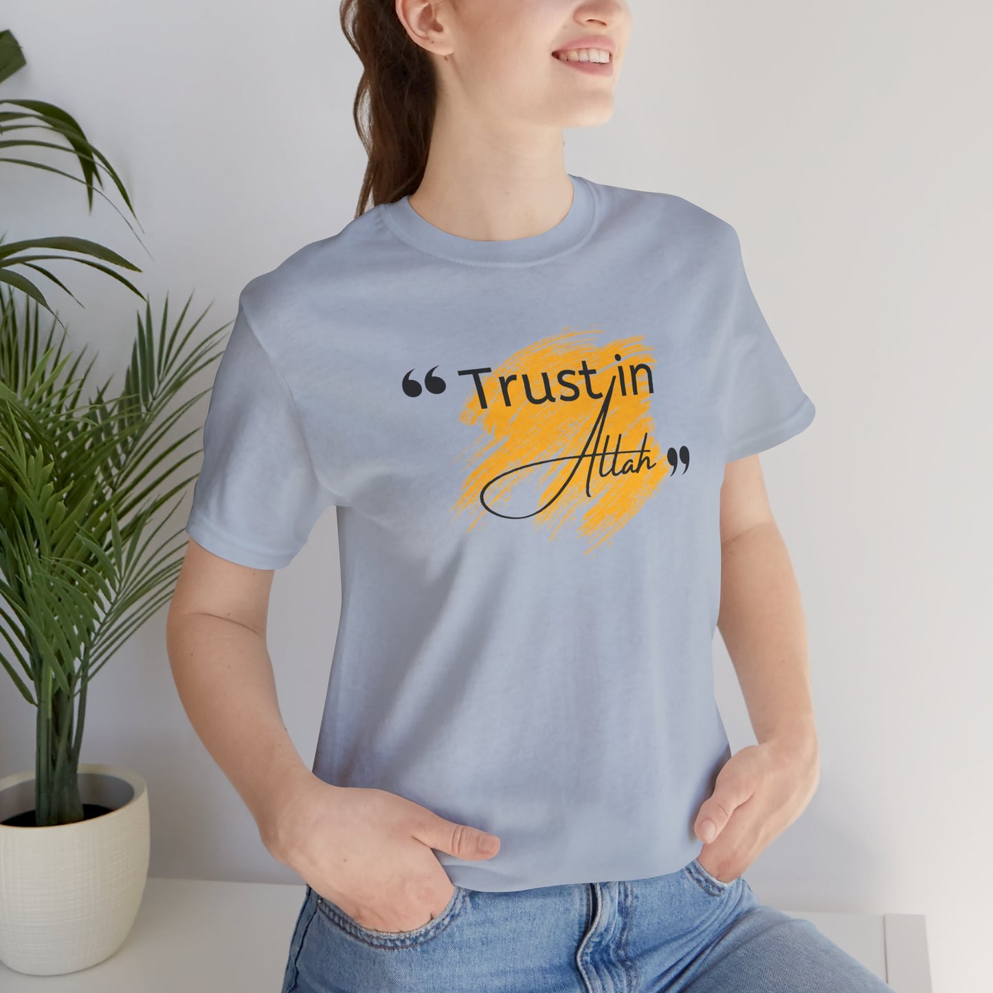 Trust in Allah Graphic Tee T-Shirt - Trust in Allah Typography Islamic Unisex Tee