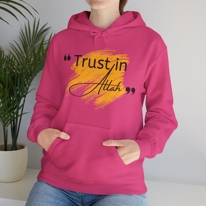 Trust in Allah Graphic Tee Hoodie - Trust in Allah Typography Islamic Unisex Hoodie