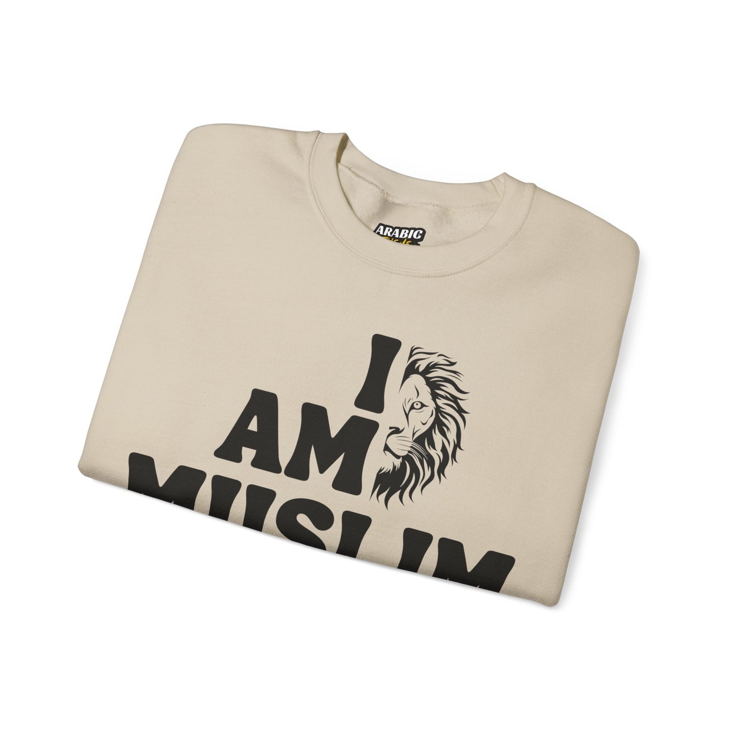 I Am Muslim Typographic Sweatshirt - Lion Cozy Soft Cotton Unisex Sweatshirt