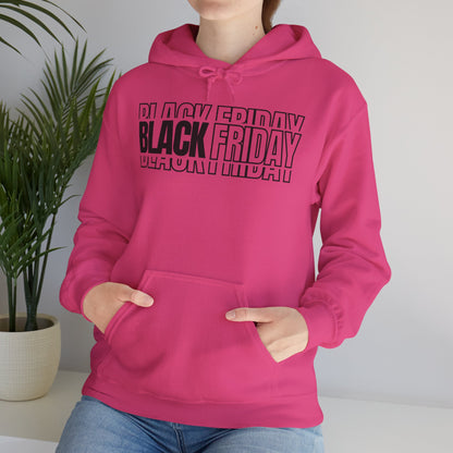 Black Friday Shadow Typography Hoodie - 3D Graphic Fleece