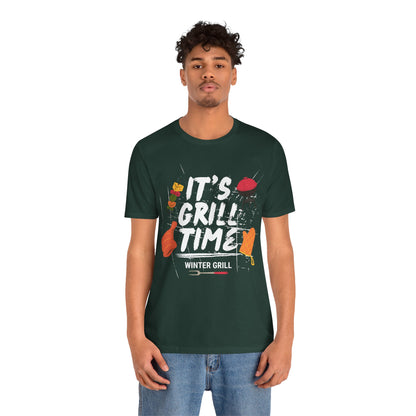 Winter Grill Typography Tee T-Shirt - Cozy Soft Cotton Unisex BBQ Graphic Tee