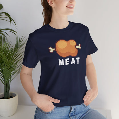 Cartoon MEAT Graphic Tee T-Shirt - Cozy Soft Cotton Unisex Graphic Tee