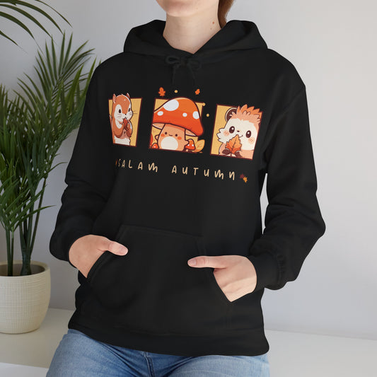 Salam Autumn Cute Hedgehog Graphic Hoodie - Cozy Autumn Cute Hedgehog Graphic Unisex Hoodie
