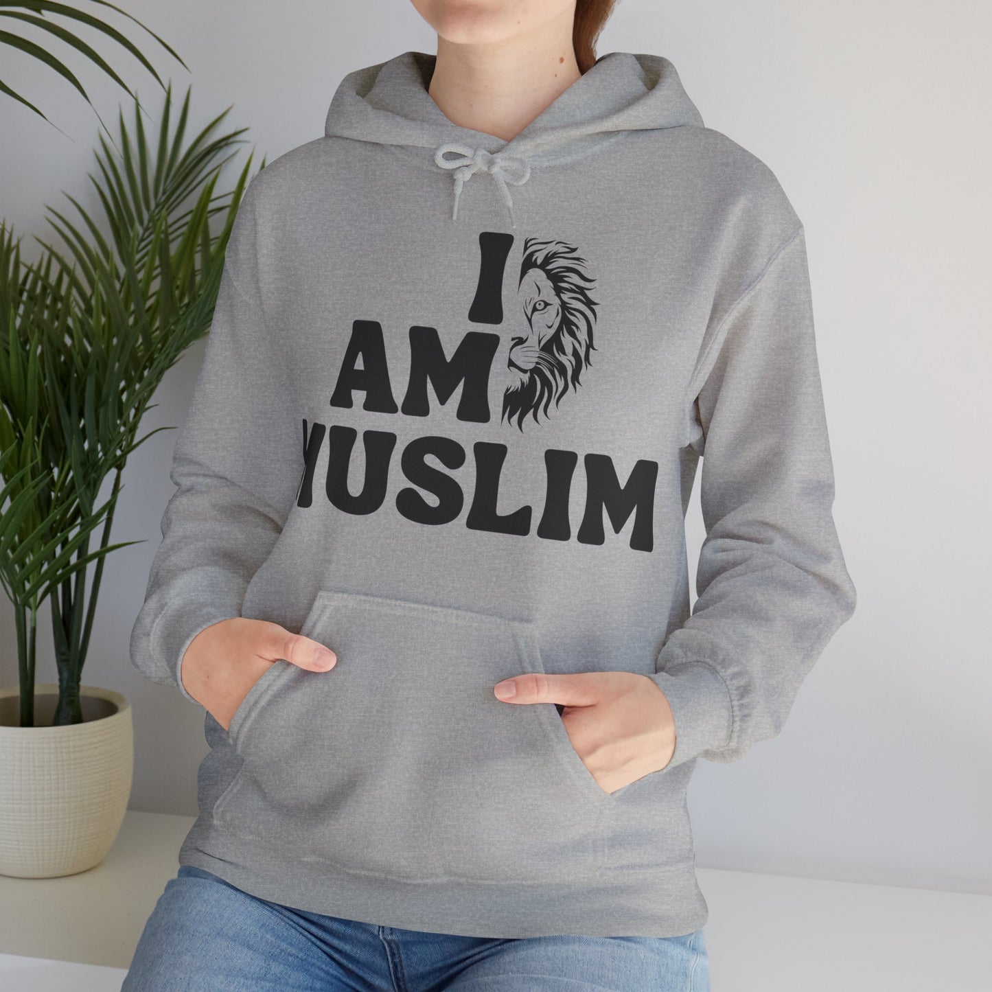 I Am Muslim Typographic Hoodie - Lion Cozy Soft Cotton Hoodie