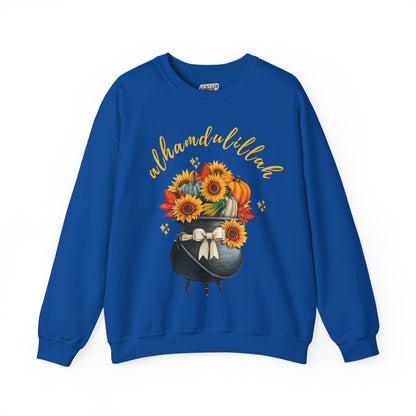 Alhamdulillah Classic Pot Floral Gratitude Graphic Sweatshirt - Alhamdulillah Typography Islamic Unisex Sweatshirt