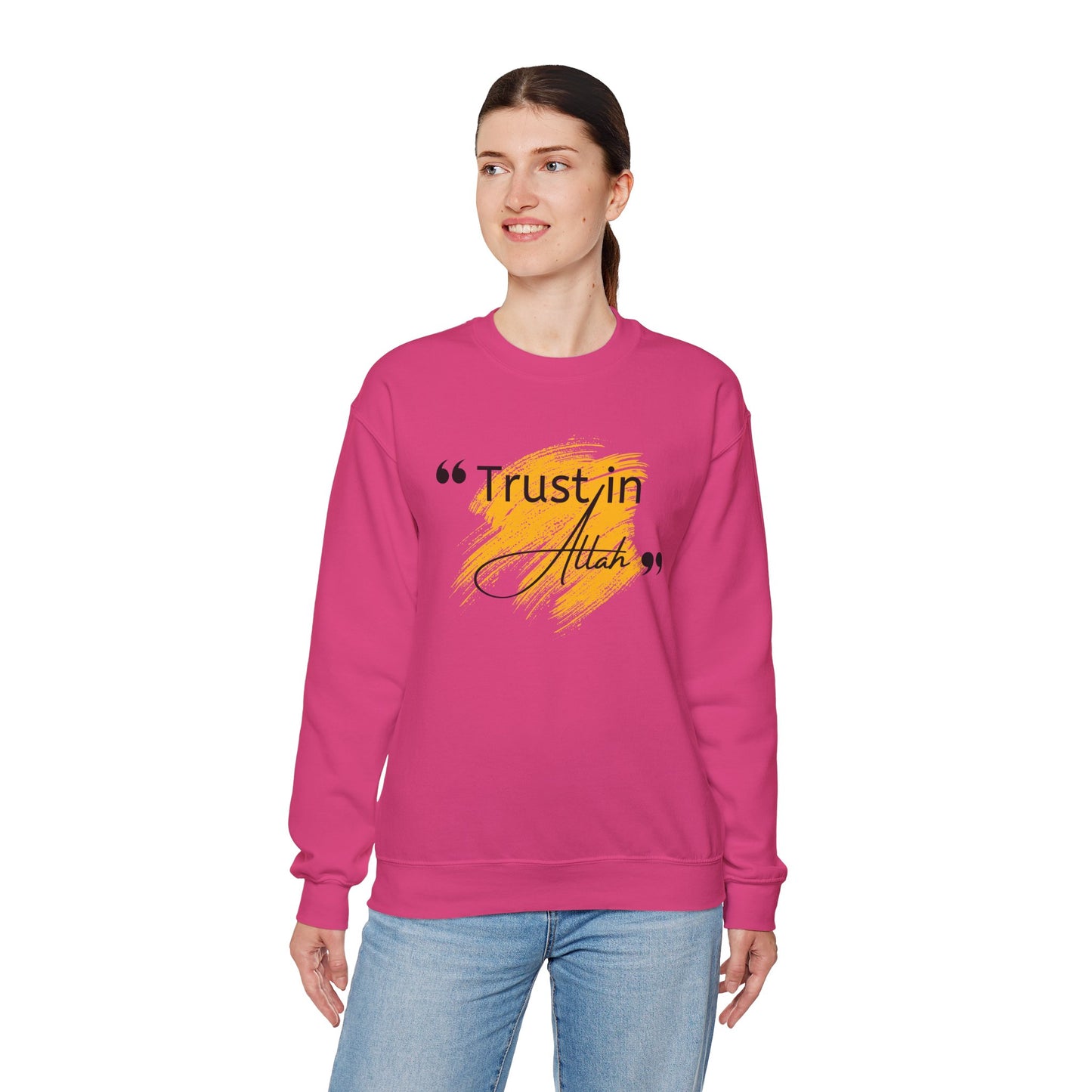 Trust in Allah Graphic Tee Sweatshirt - Trust in Allah Typography Islamic Unisex Sweatshirt