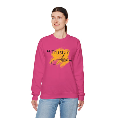 Trust in Allah Graphic Tee Sweatshirt - Trust in Allah Typography Islamic Unisex Sweatshirt